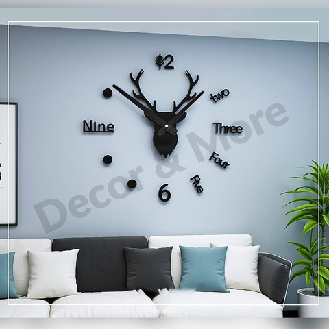 Deer Wall Clock Large 40x40 inches