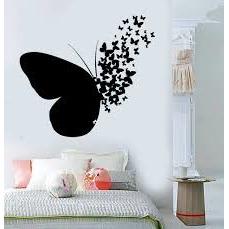 Wooden butterfly with mini butterflies decor